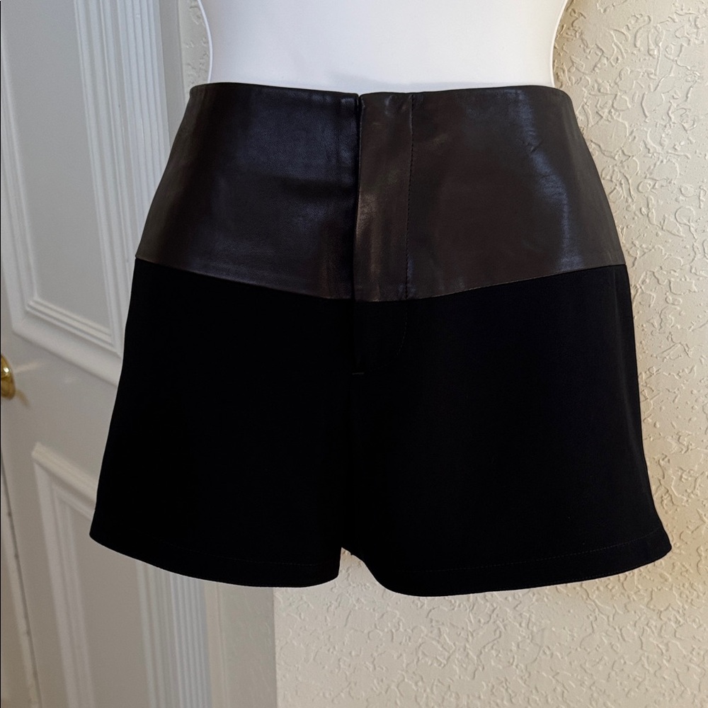 Rag & Bone High Waist Black and leather Shorts